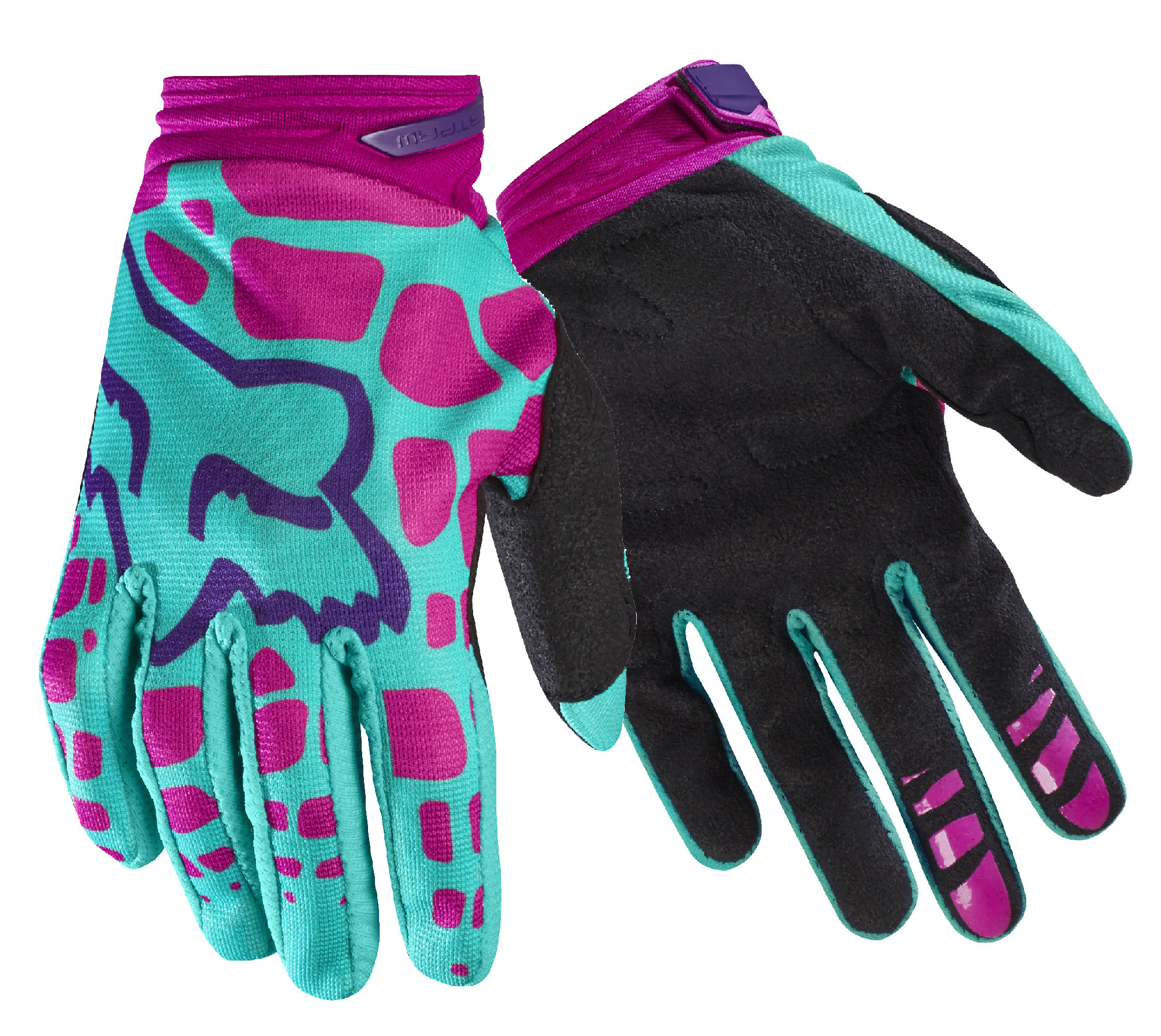 Fox Racing Womens Purple/Pink/Teal Blue Dirtpaw Dirt Bike Gloves 2017