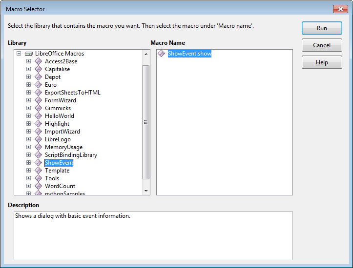 Chapter 48. Event Macros LibreOffice Programming