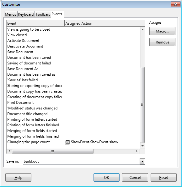Chapter 49. Extension and Document Event Macros LibreOffice Programming