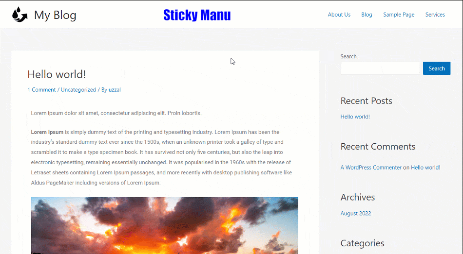 How to make sticky header in Astra free and pro Fly With WP
