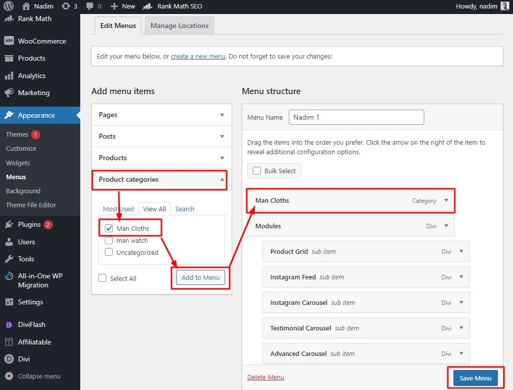 How to Add Product Categories to Menu in WordPress Fly With WP