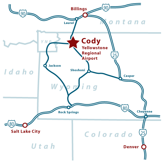 Maps and Directions Yellowstone Regional Airport