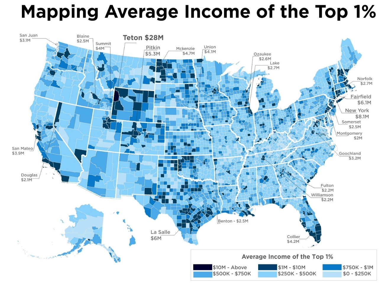 The 10 counties where the richest people in America are concentrated
