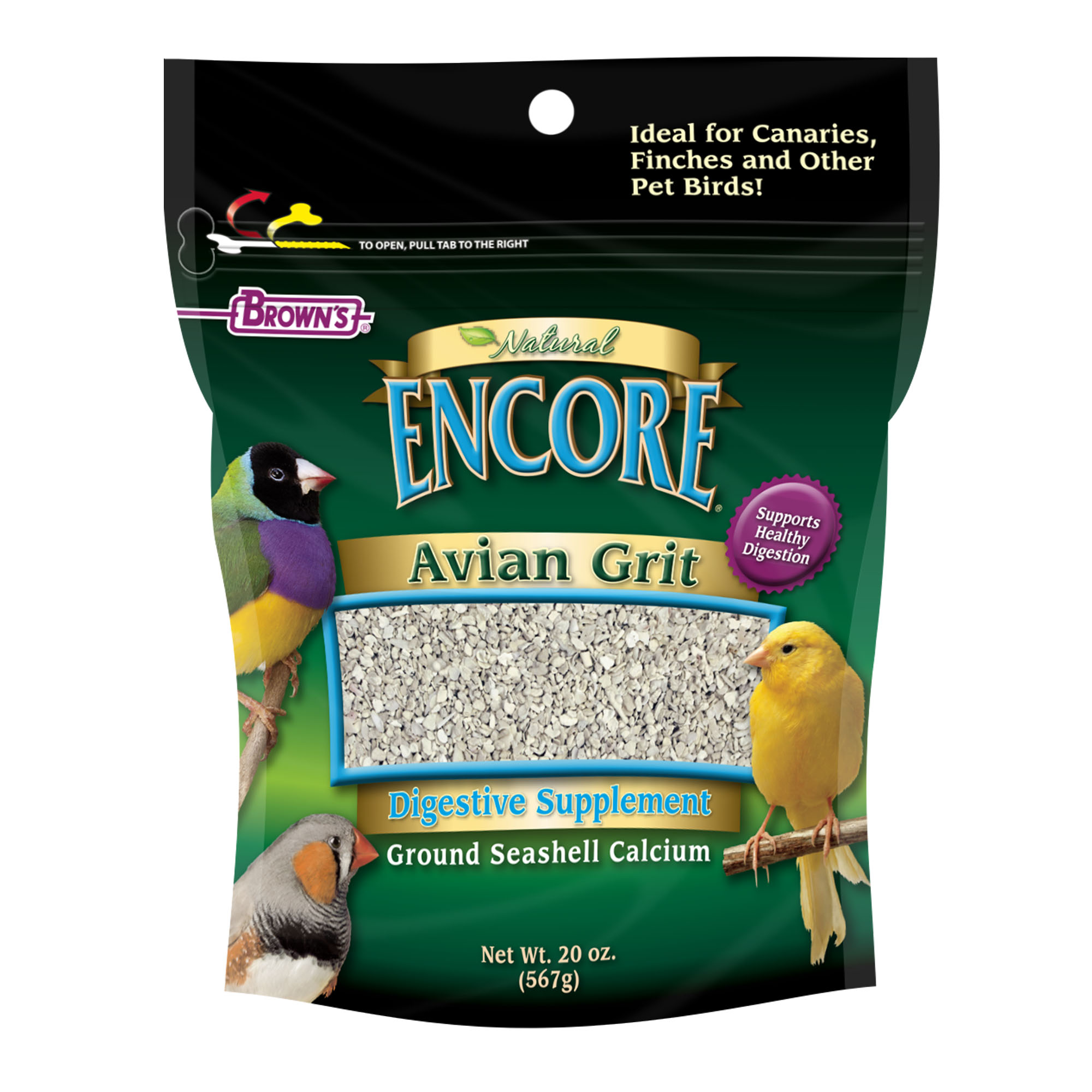 Brown's Pet Food Encore® Natural Avian Grit Digestive Supplement for Birds