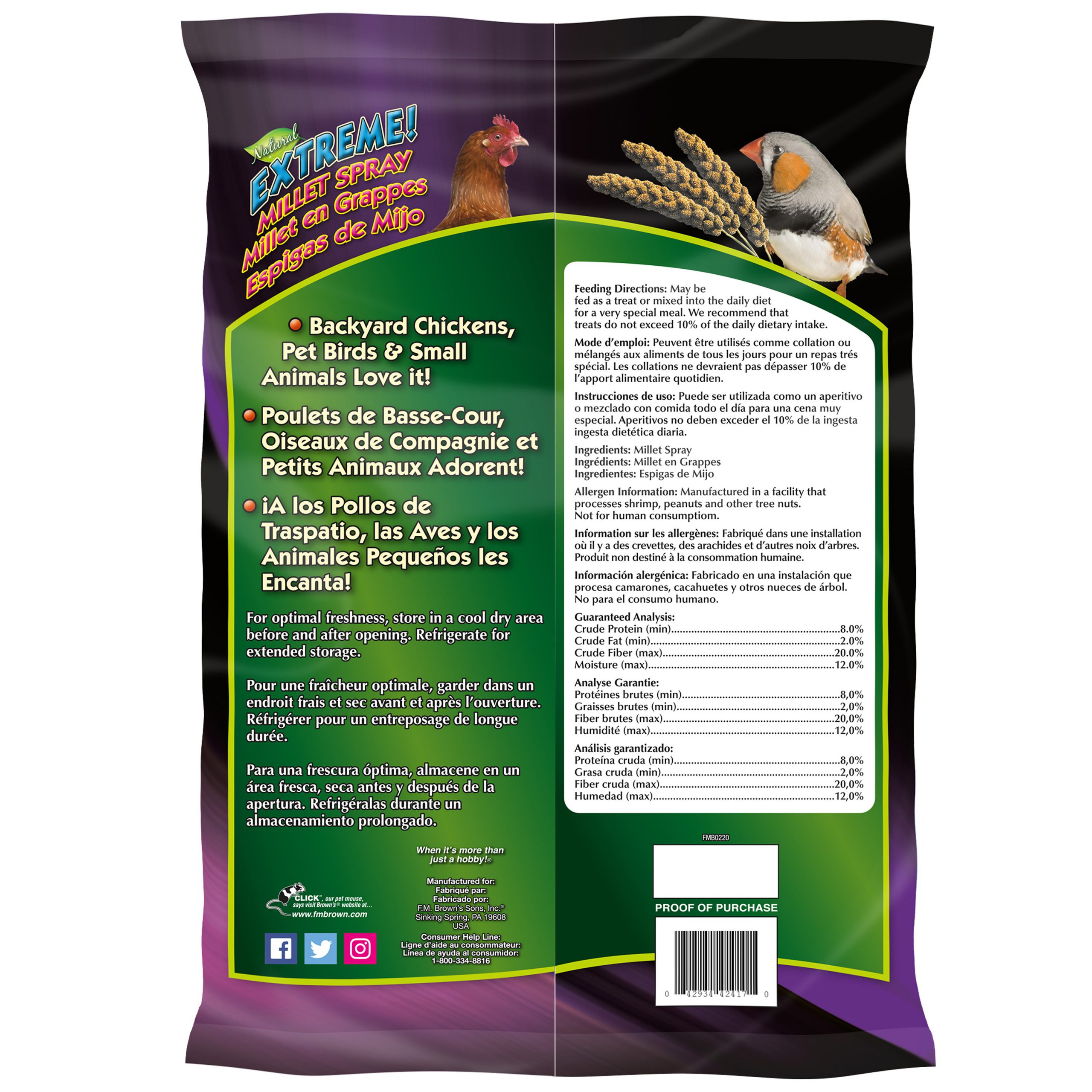 Brown's Pet Food Extreme!™ Millet Spray Natural Bird Treat