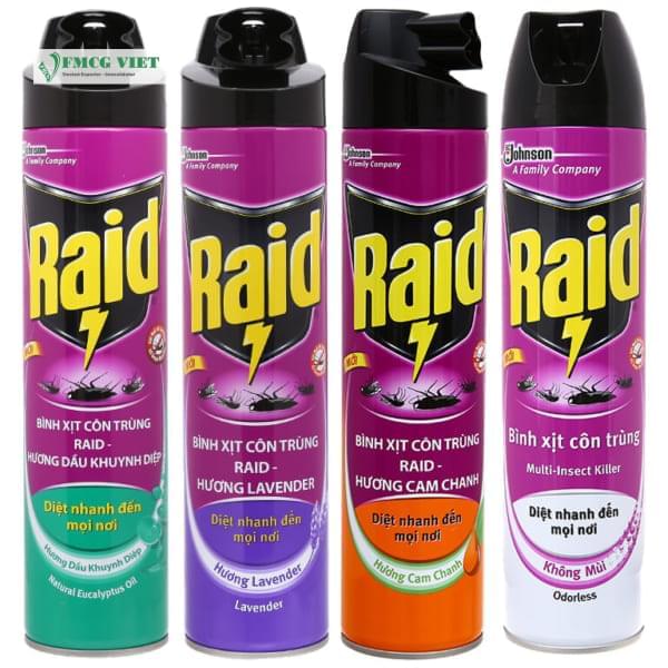 RAID Insect Spray Bottle 600ml All Variants Wholesale Exporter » FMCG Viet