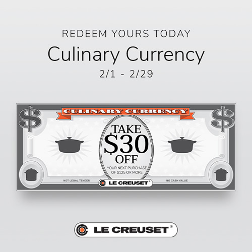 Le Creuset Redeem Yours Today Culinary Currency French Mountain