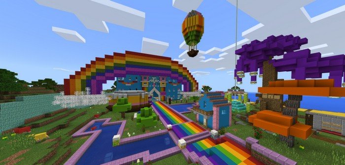 Rainbow Castle map for Minecraft PE 1.2.0