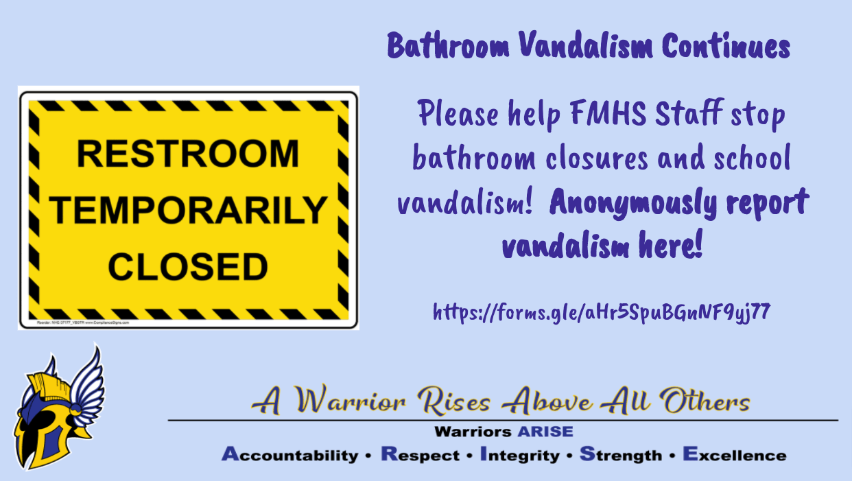 Please Report School Vandalism Here! Frank Maddock High School