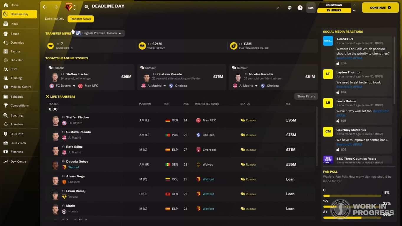 FM22 Feature Transfer Deadline Day FMInside Football Manager Community