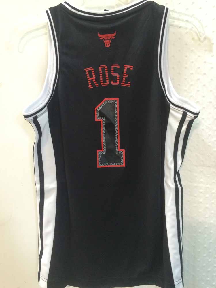 Adidas Women's NBA Jersey Chicago Bulls Derrick Rose Black Vertical sz