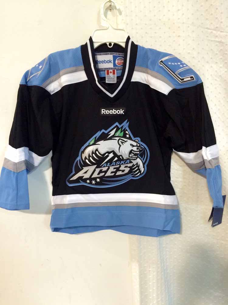 Reebok Youth ECHL Jersey ALASKA ACES Team Black sz S/M eBay