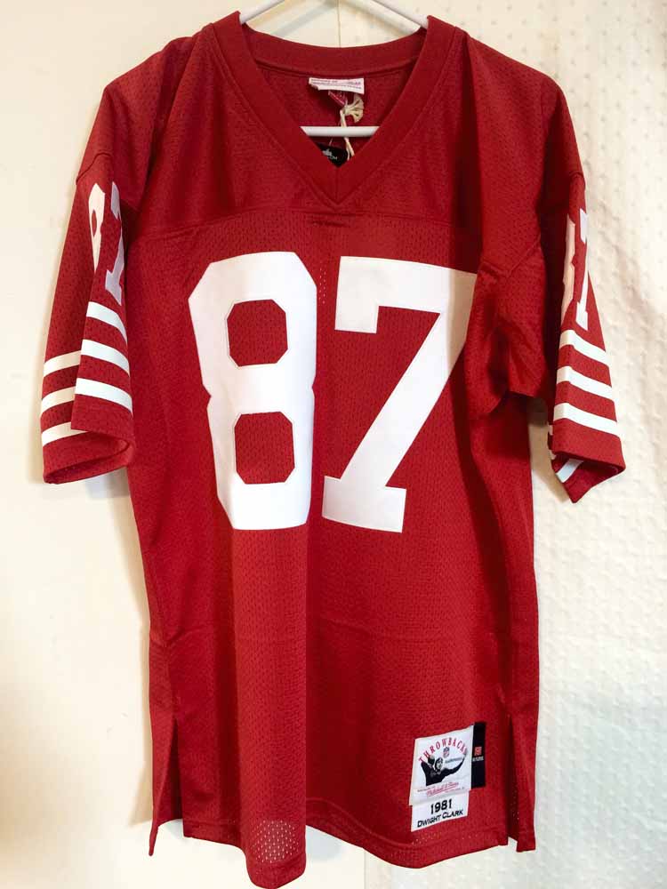 Mitchell and Ness Authentic NFL Jersey 49ers Dwight Clark Red Throwback