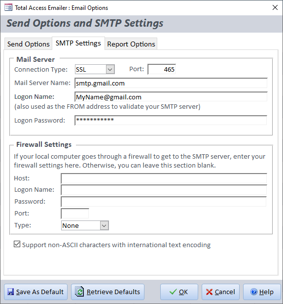 Setting Google Gmail as the SMTP Server for Total Access Emailer