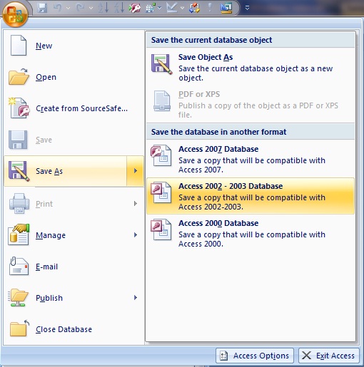 Microsoft Access Error You cannot save this database in an earlier