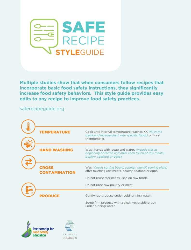 Safe Recipe Guide FOOD and NUTRITION EDUCATION in COMMUNITIES