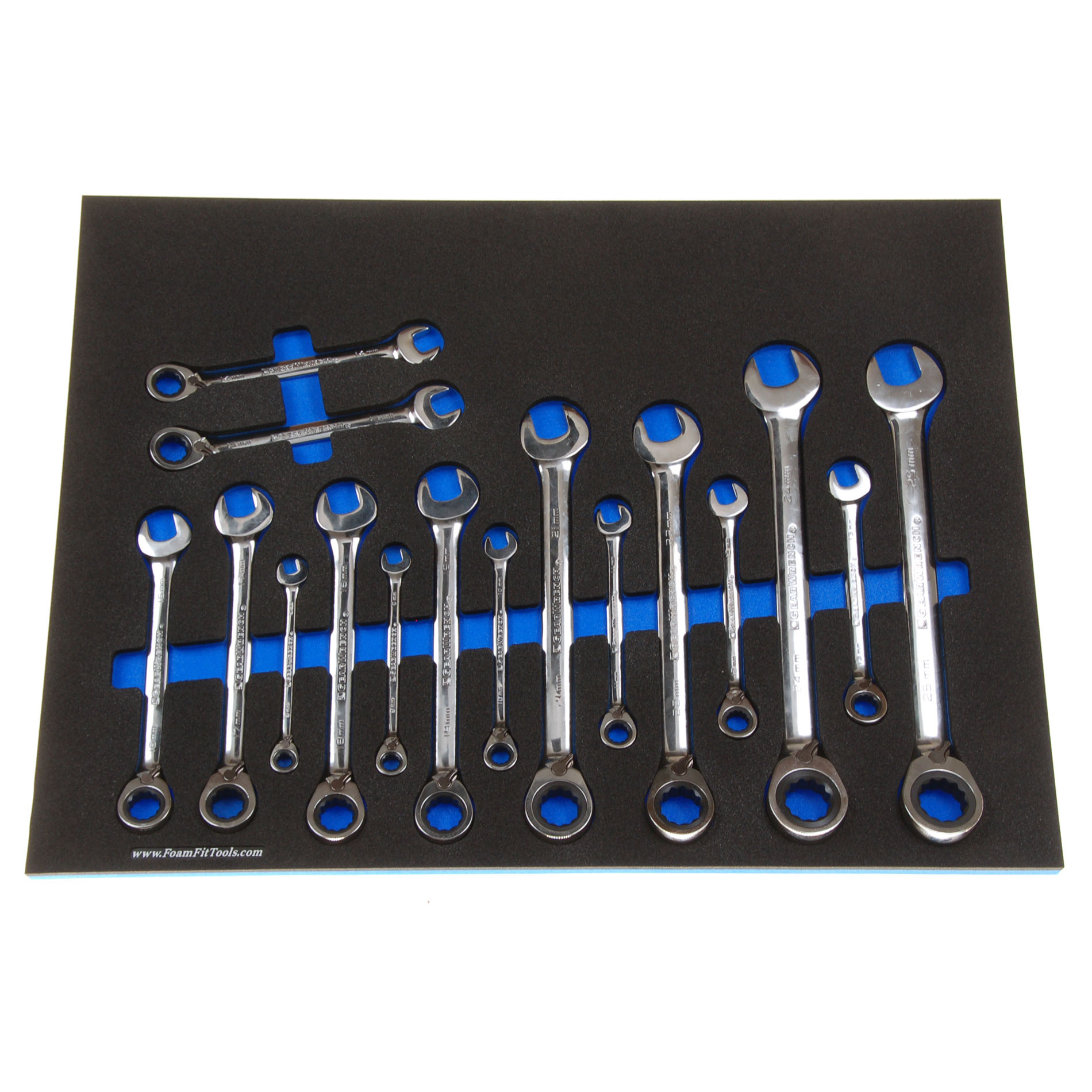 Foam Organizers for Shadowing Ratcheting Wrenches