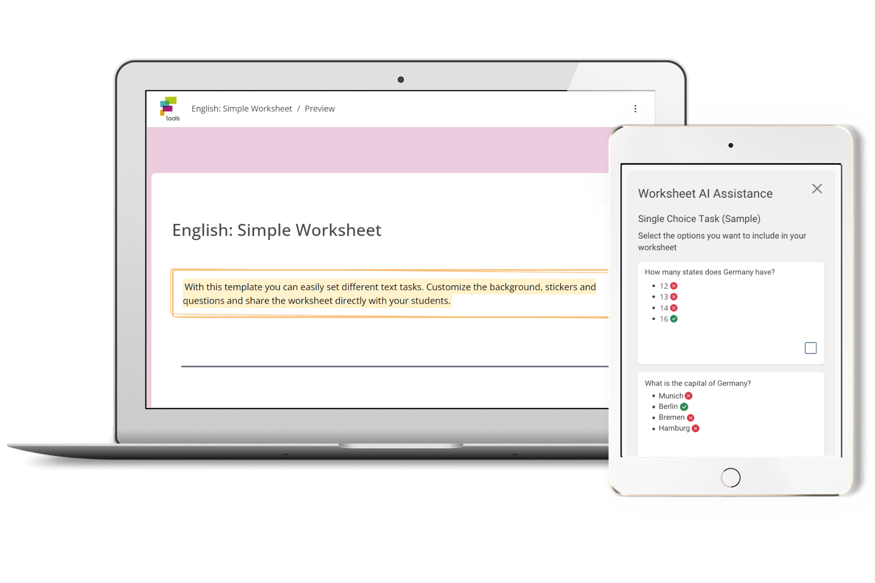 Create interactive worksheets for the classroom
