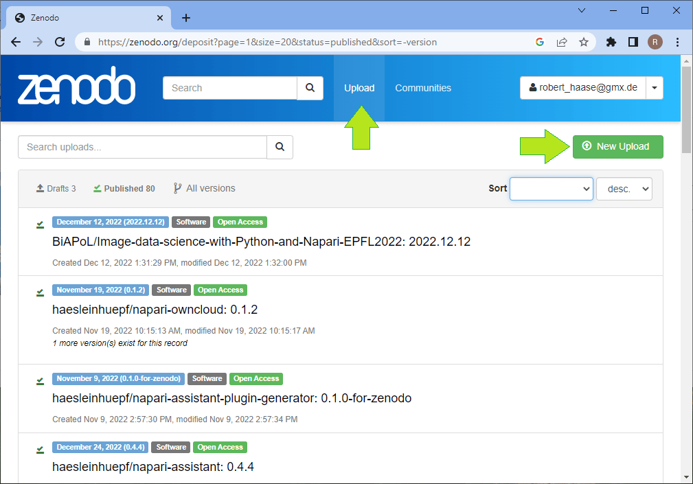 Sharing research data with Zenodo FocalPlane