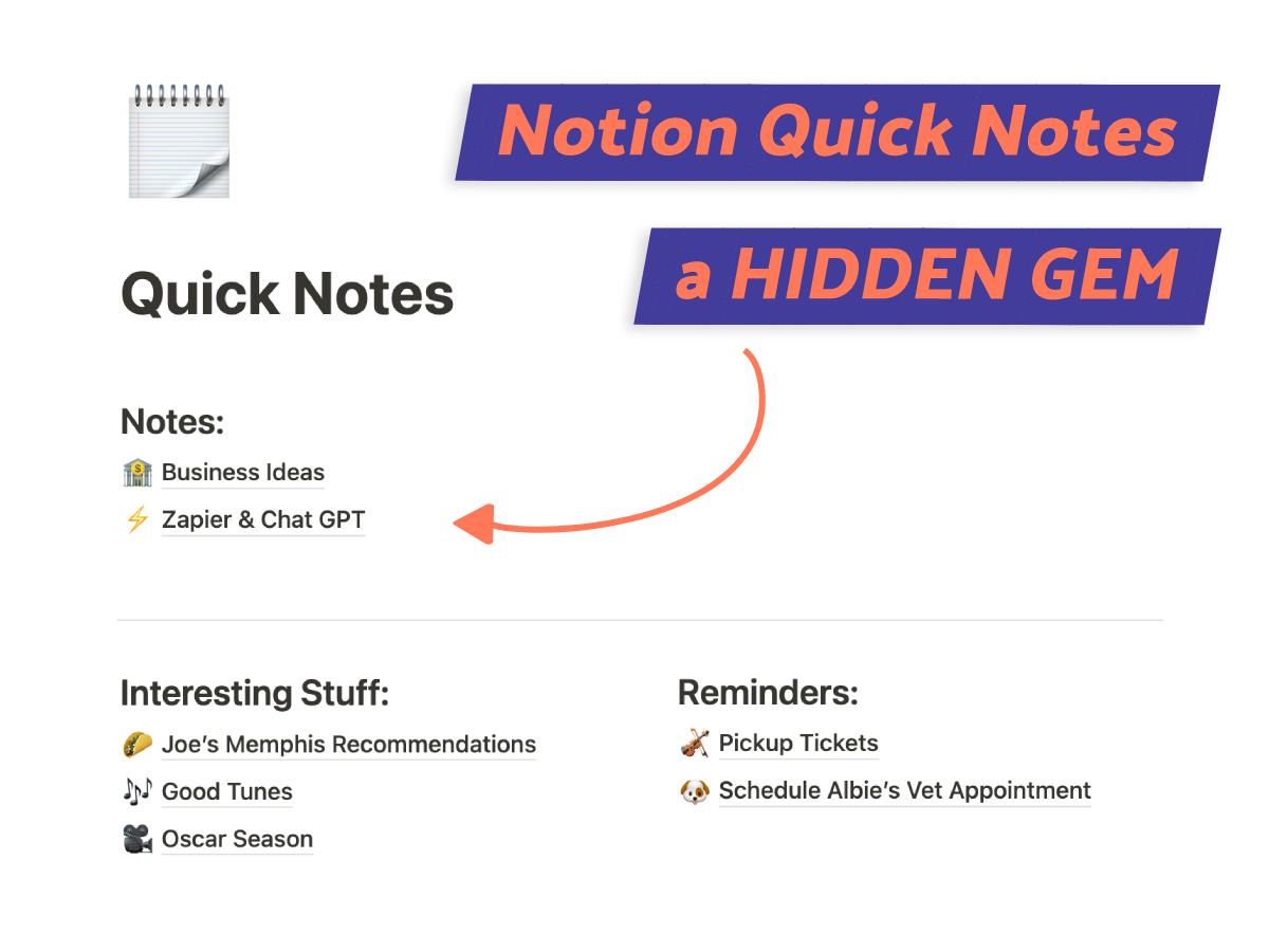 Notion Quick Notes My Best Tips & How To Create One Focused Bee