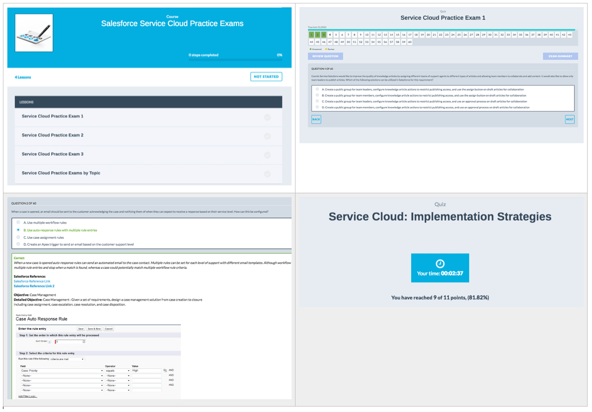 Salesforce Service Cloud Certification Practice Exams