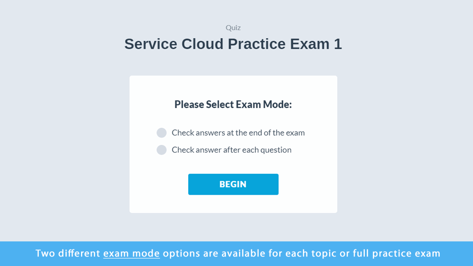 Salesforce Service Cloud Certification Practice Exams