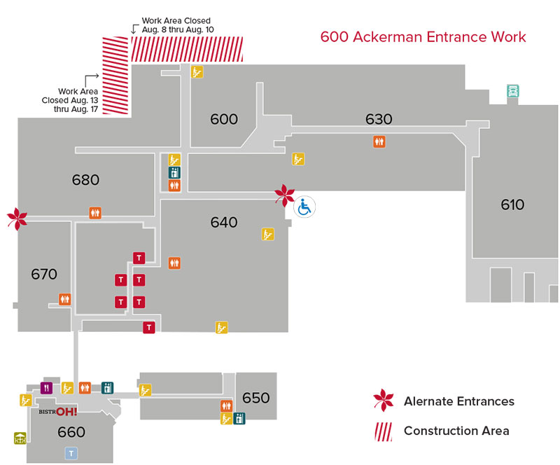 Entrance Work at 600 Ackerman Facilities Operations and Development
