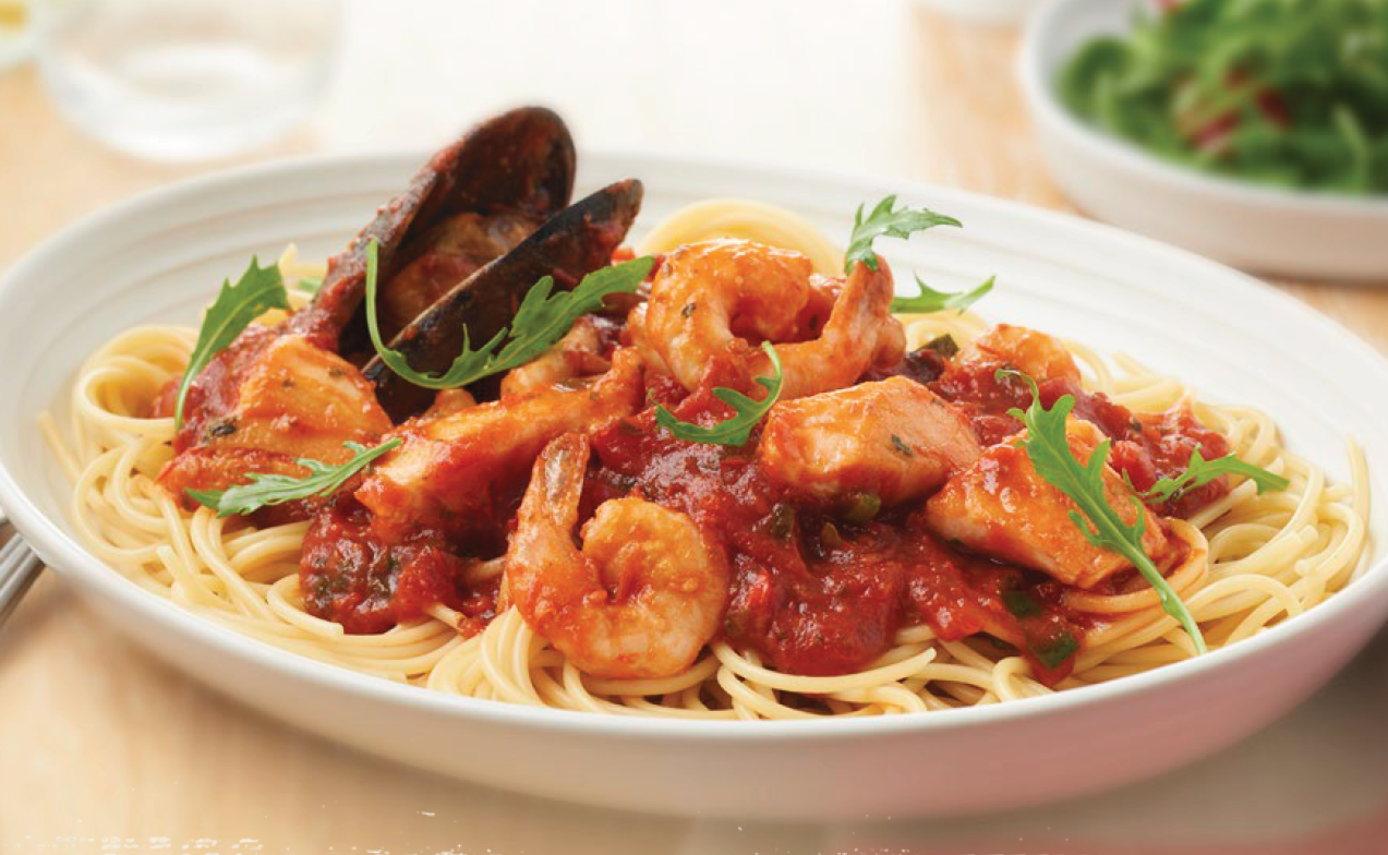 Gluten Free Spaghetti Seafood Marinara Low FODMAP Recipe of the Week