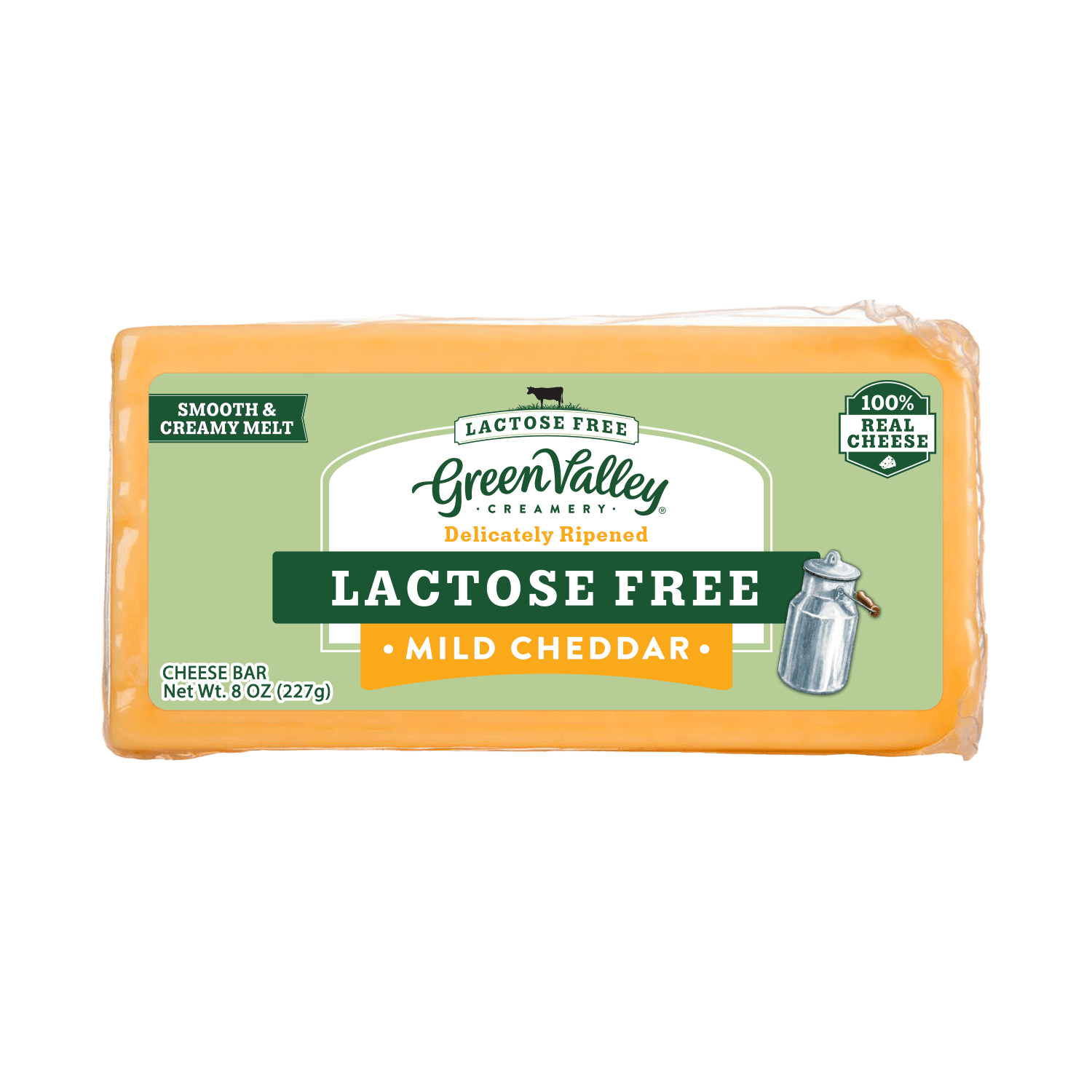 Green Valley Creamery Lactose Free Mild Cheddar Cheese Bar 8oz