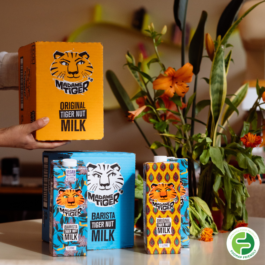 Introducing the newly FODMAP Friendly certified Madame Tiger Tiger Nut Milk FODMAP Friendly
