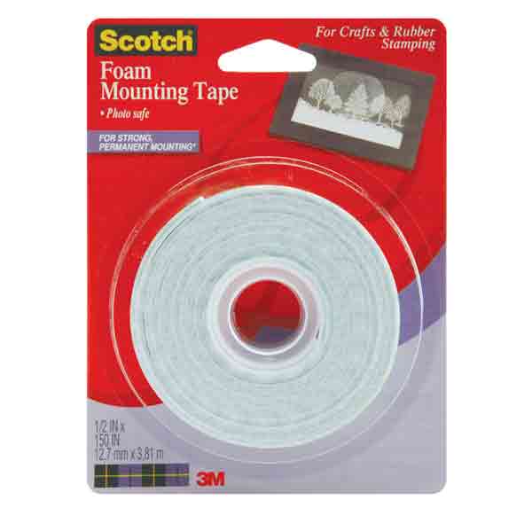 Foam Mounting Tape by Scotch 1/2″ width The Foiled Fox