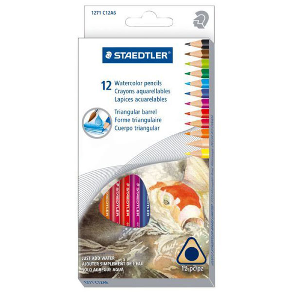 Staedtler Triangular Watercolor Pencil Set of 12 The Foiled Fox