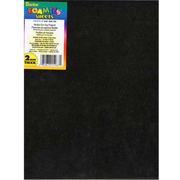 Darice Black Foam Sheets (10pk) 9″ x 12″, 2mm The Foiled Fox