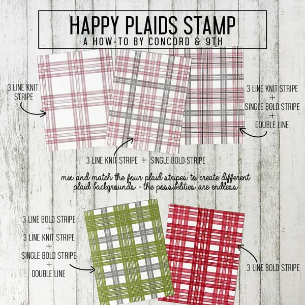 Concord & 9th Happy Plaids Stamp Set The Foiled Fox