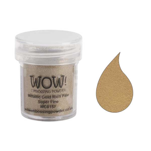 WOW! Metallic Gold Rich Pale Super Fine Embossing Powder The Foiled Fox