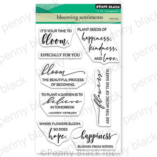 Penny Black Blooming Sentiments Clear Stamp Set The Foiled Fox