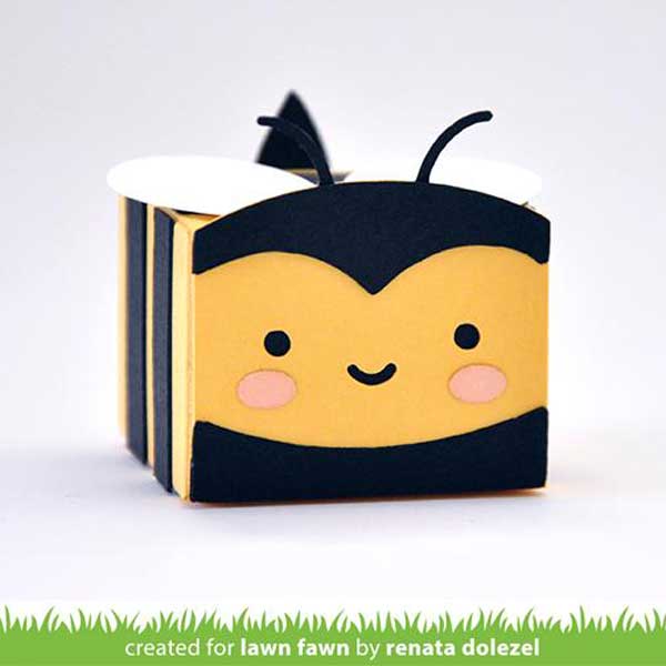 Lawn Fawn Tiny Gift Box Bee AddOn Lawn Cuts The Foiled Fox