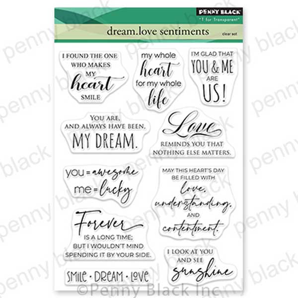 Penny Black Dream.Love Sentiments Stamp The Foiled Fox