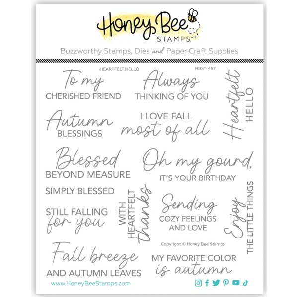 Honey Bee Stamps Heartfelt Hello Stamp The Foiled Fox