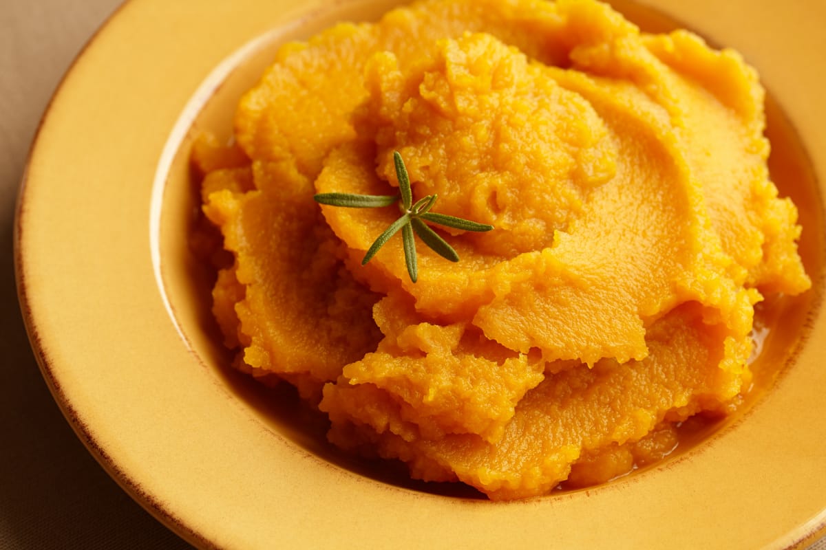 Purê de abóbora com requeijão prato simples, mas com muito sabor