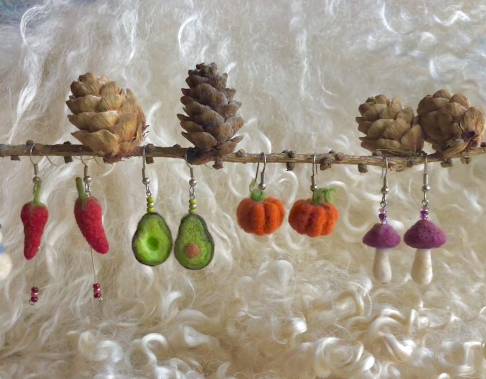 Needle Felted Earrings Fiber Festival The Folk School Fairbanks