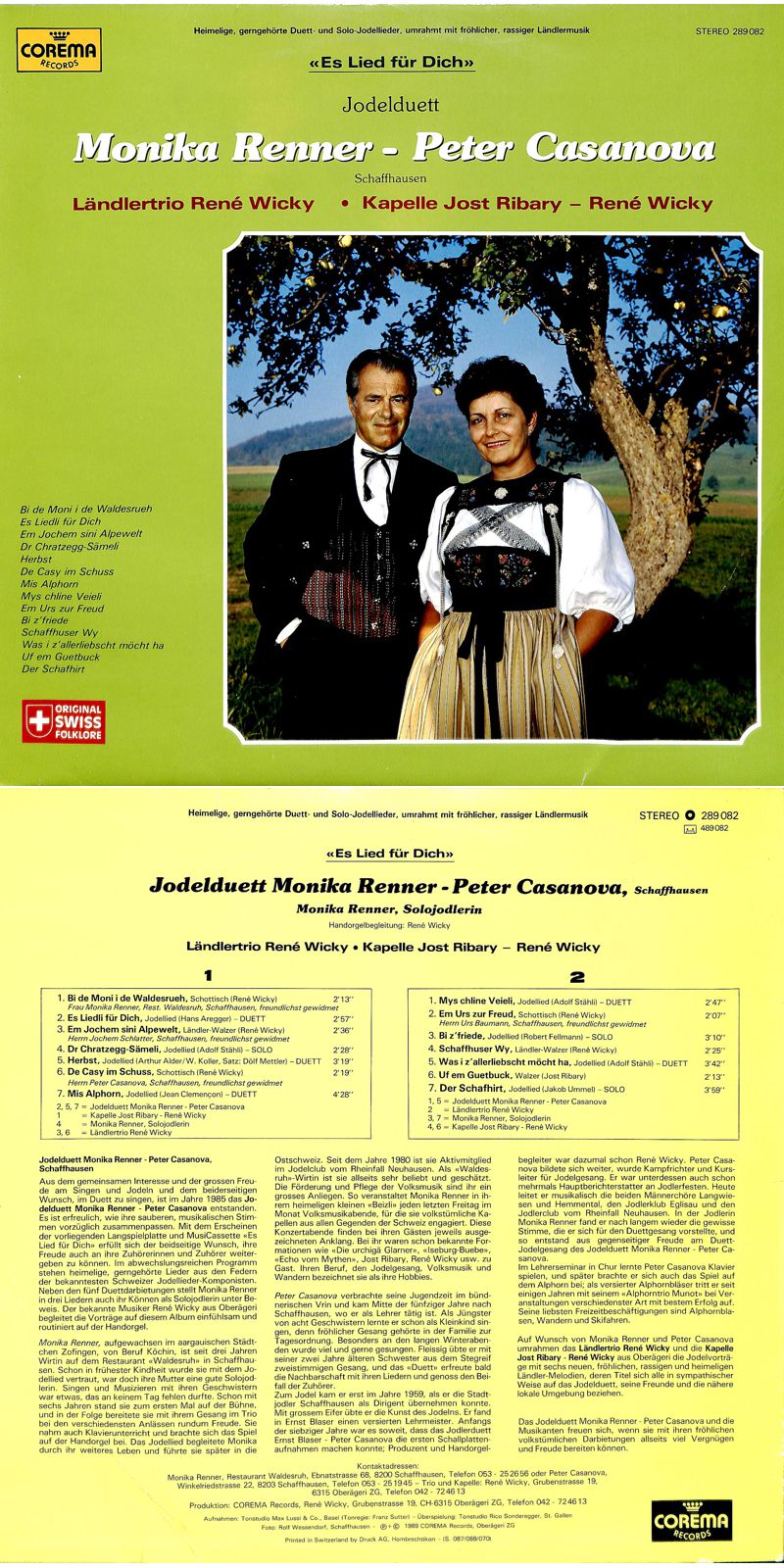 CDKopie von Vinyl Jodelduett Monika Renner Peter Casanova Es Lied