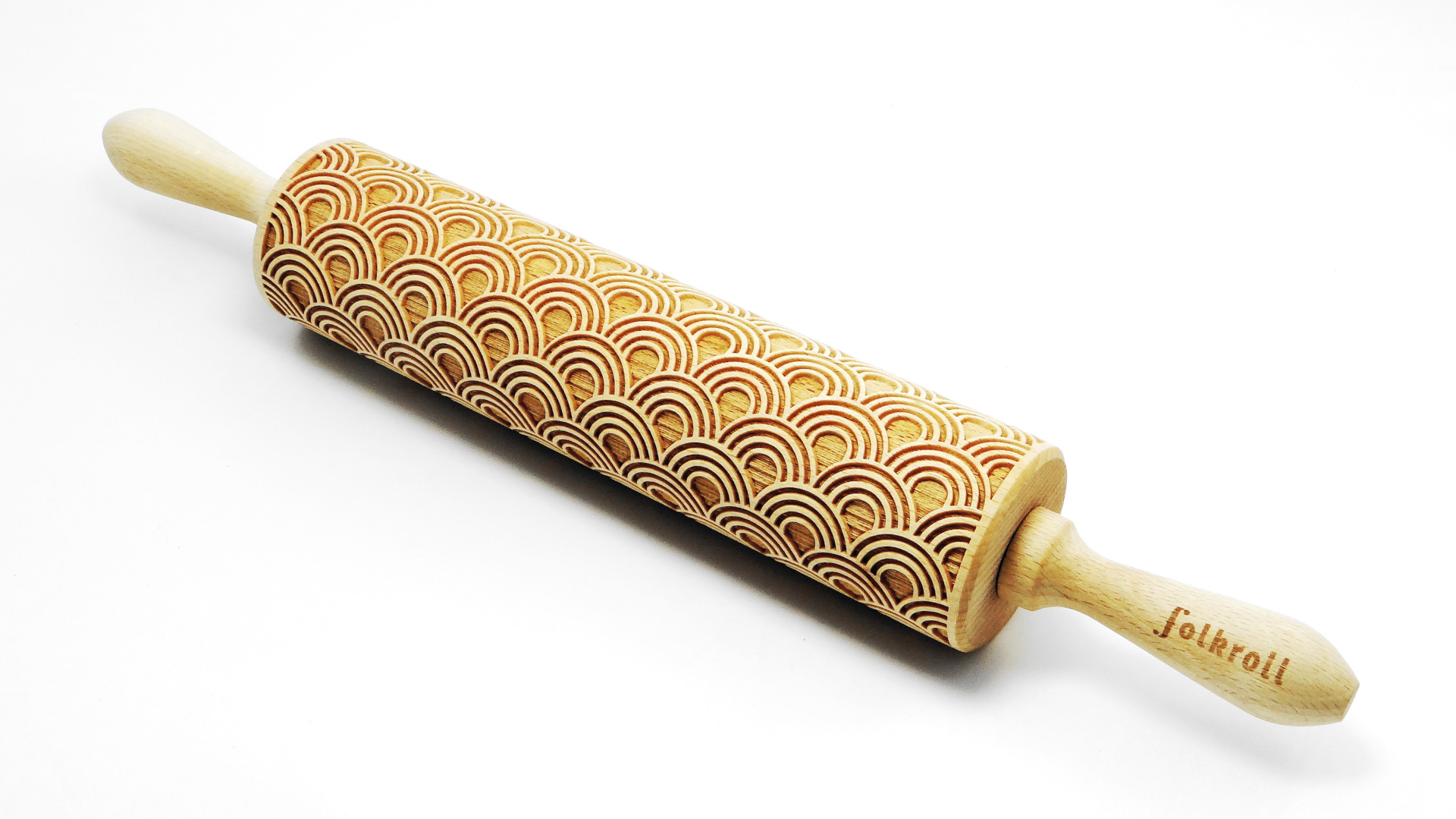 Big engraved rolling pin ArtDeco Folkroll