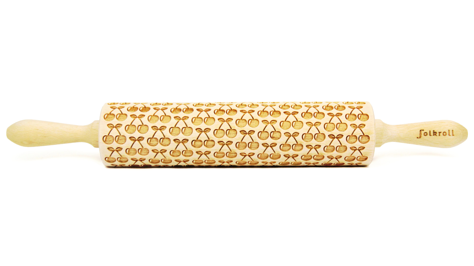 Big engraved rolling pin Cherry Folkroll