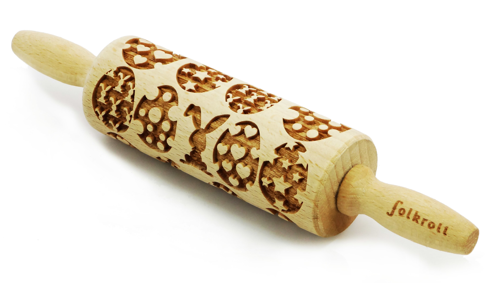 Junior engraved rolling pin Happy Easter Folkroll