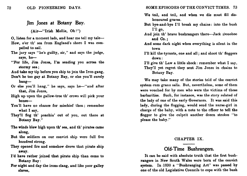 Australian Folk Songs Jim Jones at Botany Bay