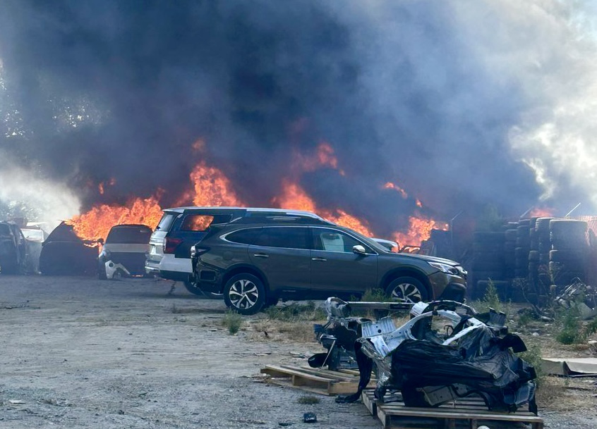 Firefighters Extinguish Multiple Cars At Rancho Cordova Wrecking Yard