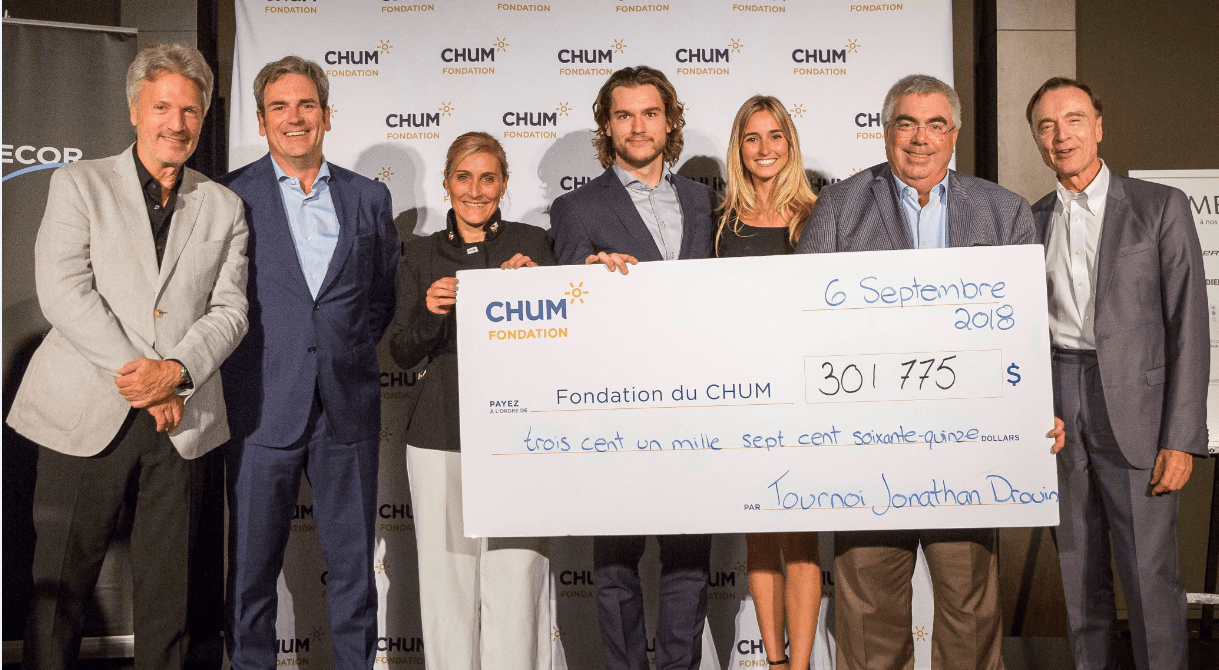  301,775 for the Jonathan Drouin Golf Tournament for the benefit of