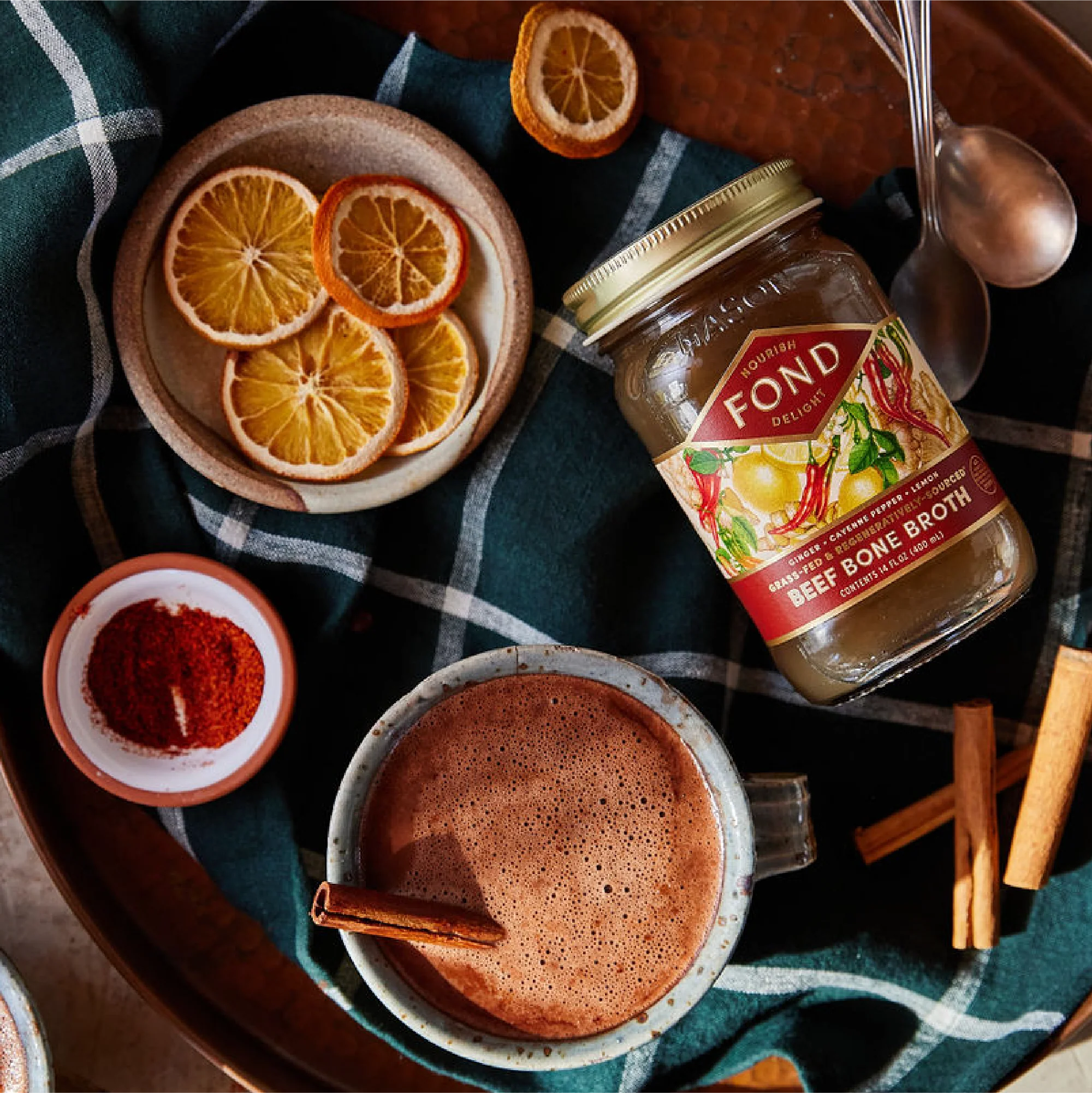 Beef Bone Broth Infused with Organic Herbs, Spices, and Vegetables