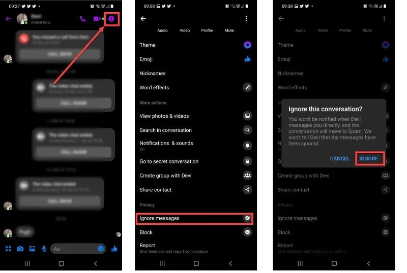 When You Ignore Someone on Messenger What Do They See?